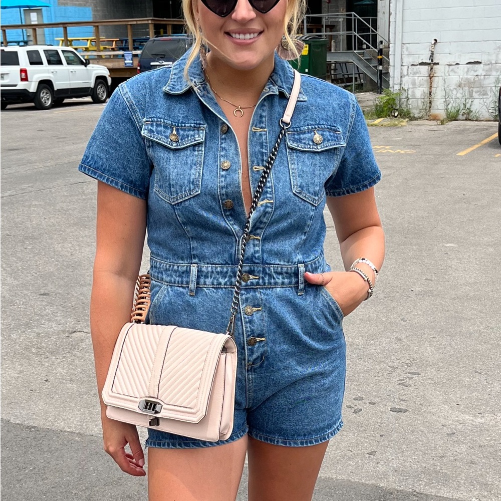 U know what’s up Denim romper jumpsuit